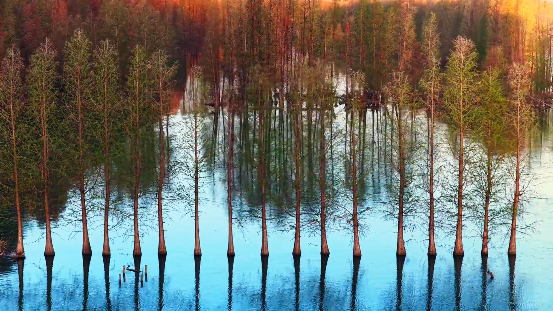 云南滇池湿地一镜春色入画来